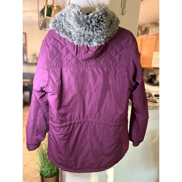 Vintage Women's Purple LL Bean fur Hooded Anorak Pullover Jacket Small 4-8 - Picture 4 of 5
